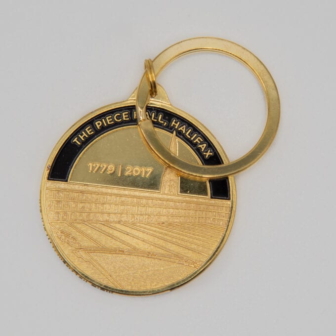 The piece hall coin with key-ring attachment.
