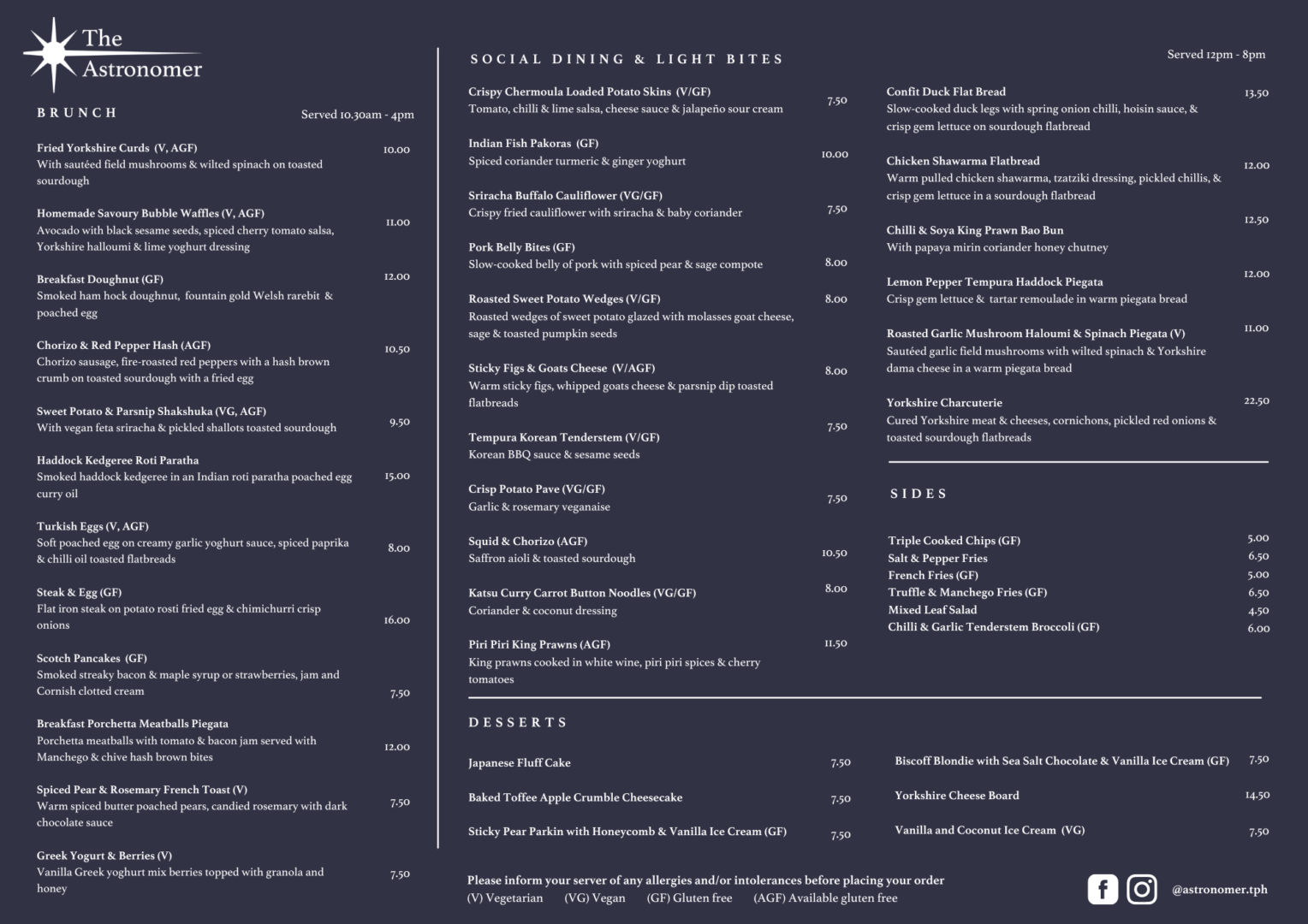 The Astronomer Instagram, Facebook Linktree